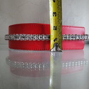 Small Red Heart Purse with Silver Rhinestones